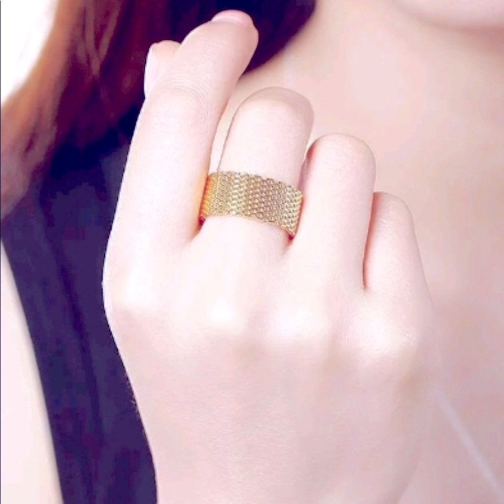 Gold plated mesh ring